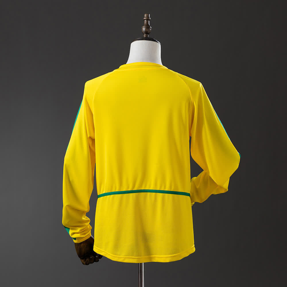 Camiseta Brasil 2002 Local Manga Larga Retro