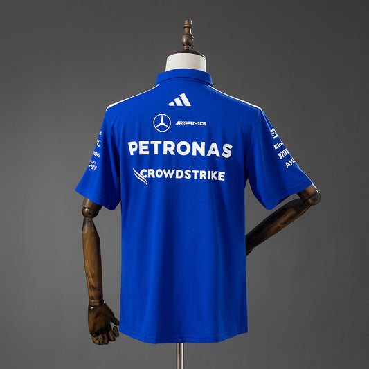 Polo Mercedes-AMG Petronas 2026 F1 Azul - Vista posterior