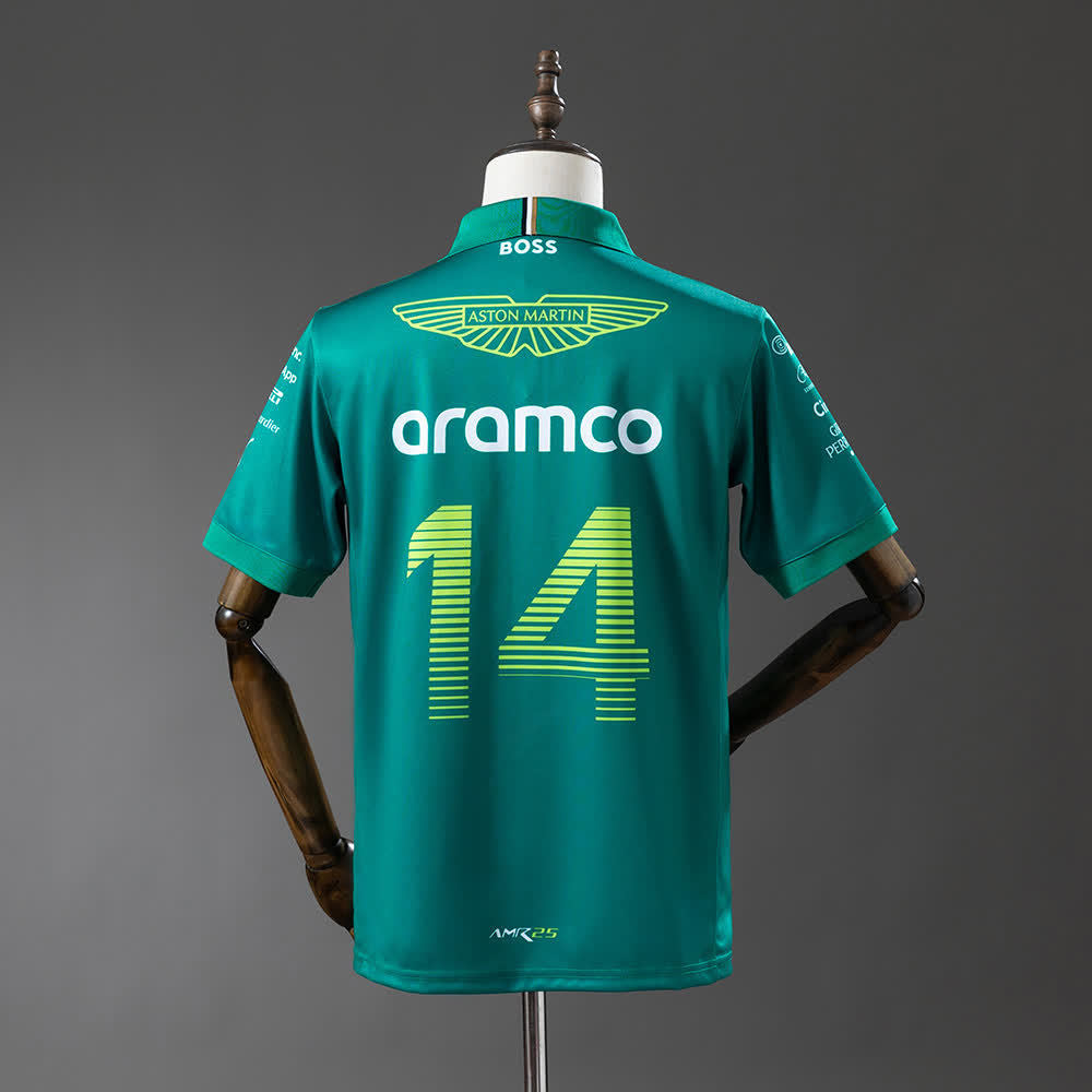 Polo Aston Martin Aramco 2025 F1 Verde - Vista posterior