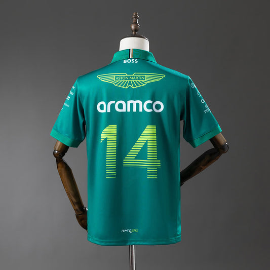 Polo Aston Martin Aramco 2025 F1 Verde - Vista posterior