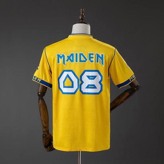 Camiseta West Ham x Iron Maiden Somewhere Back in Time Amarilla Retro - Vista posterior