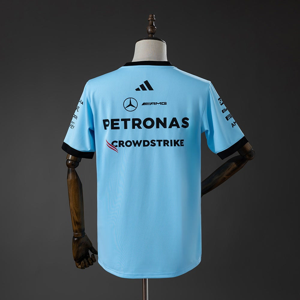 Camiseta Mercedes-AMG Petronas 2026 F1 Celeste - Vista posterior