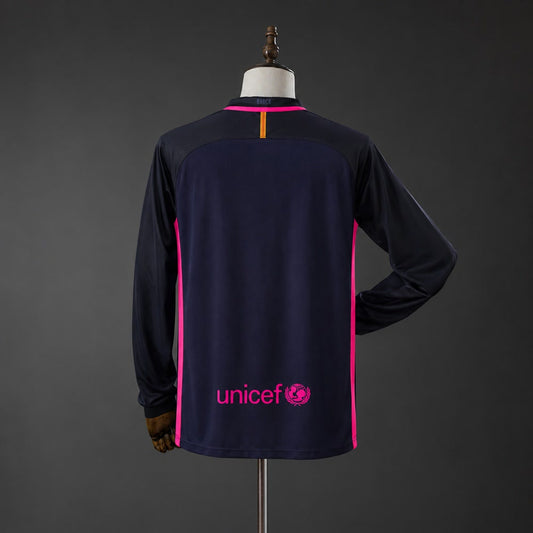 Camiseta FC Barcelona 16/17 Visitante Manga Larga Retro - Vista posterior