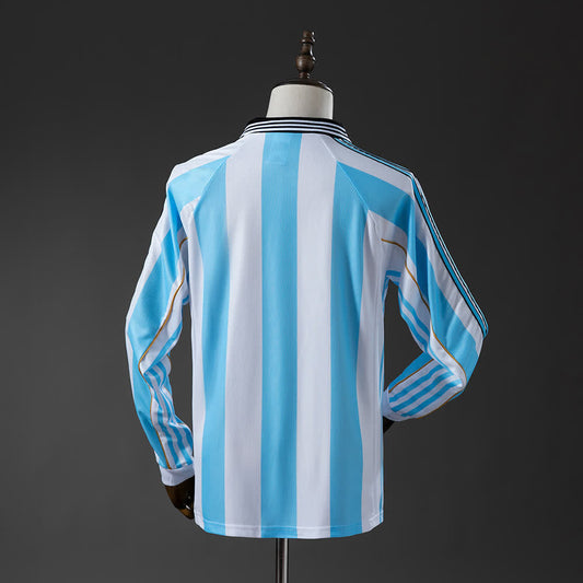 Camiseta Argentina 1998 Local Manga Larga Retro