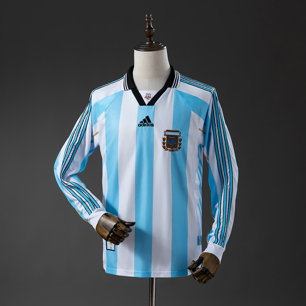 Camiseta Argentina 1998 Local Manga Larga Retro