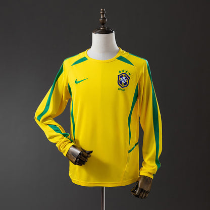 Camiseta Brasil 2002 Local Manga Larga Retro