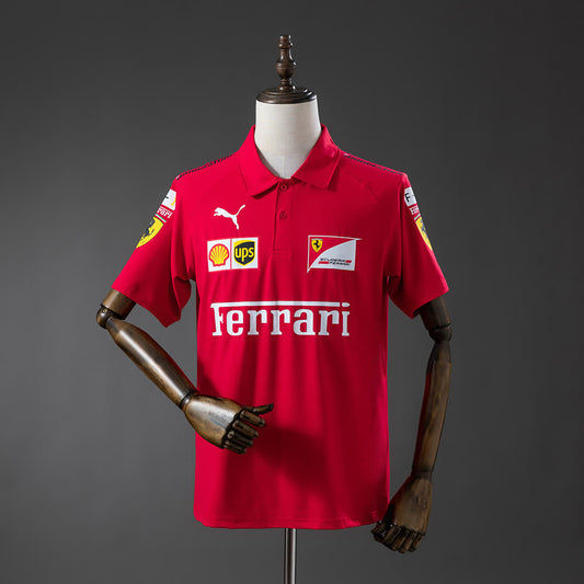 Polo Scuderia Ferrari 2025 F1 Rojo - Vista frontal