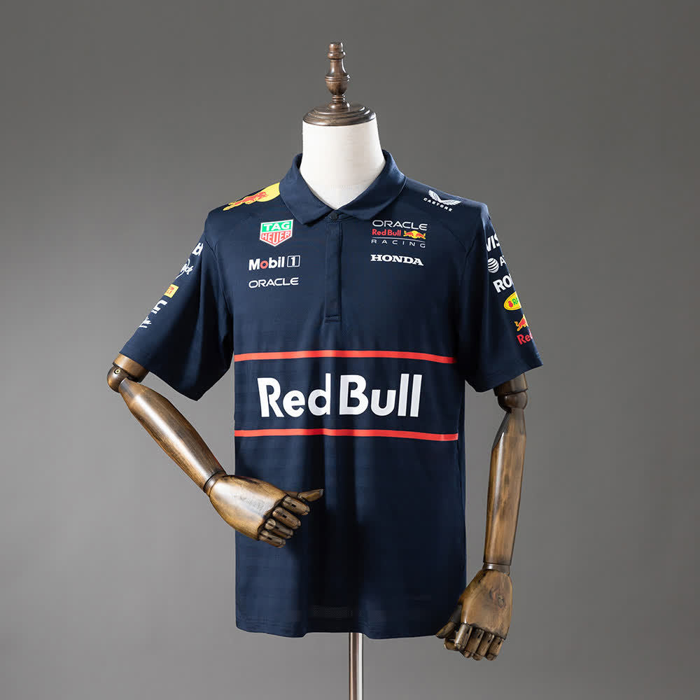 Polo Oracle Red Bull Racing 2025 F1 Azul Marino - Vista frontal