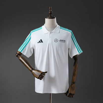Polo Mercedes-AMG Petronas 2025 F1 Blanco - Vista frontal