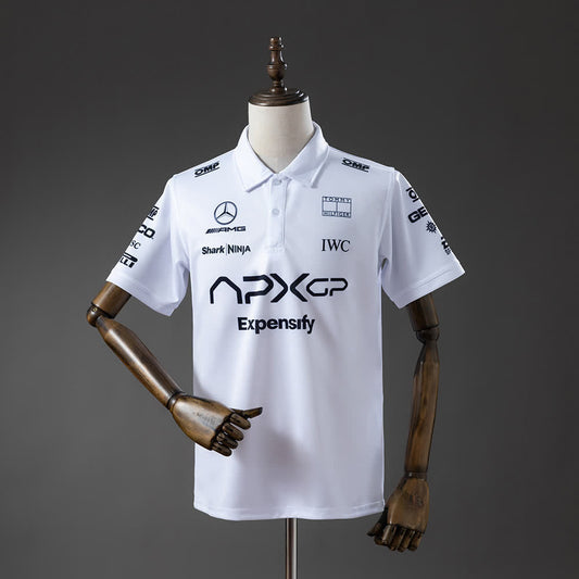 Polo Mercedes-AMG Petronas 2025 F1 Blanco - Vista frontal