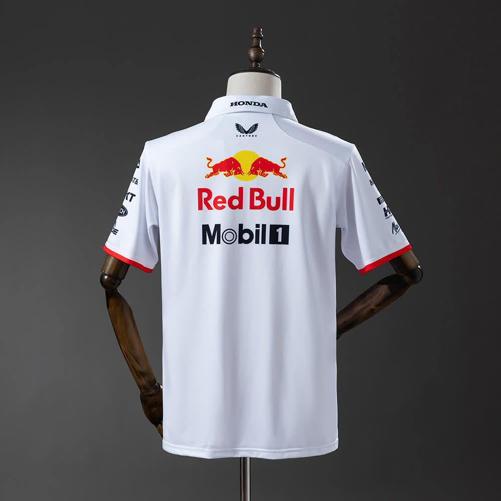 Polo Oracle Red Bull Racing 2025 F1 Blanco - Vista posterior