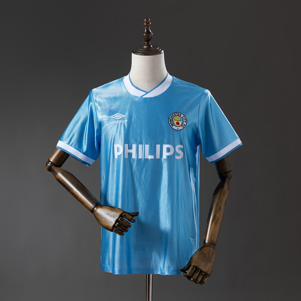 Camiseta Manchester City 86/87 Local Retro - Vista frontal