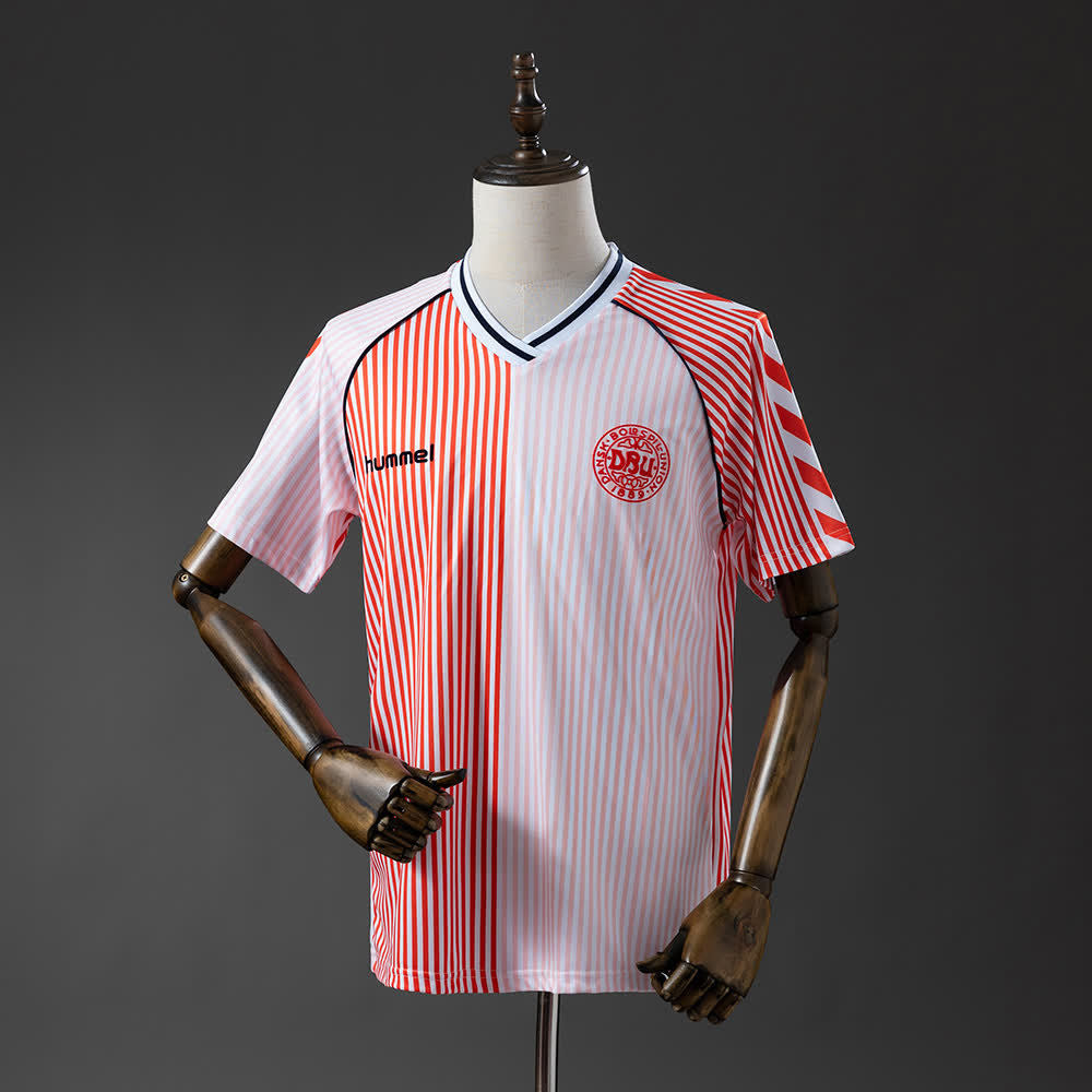Camiseta Dinamarca 1986 Visitante Retro - Vista frontal