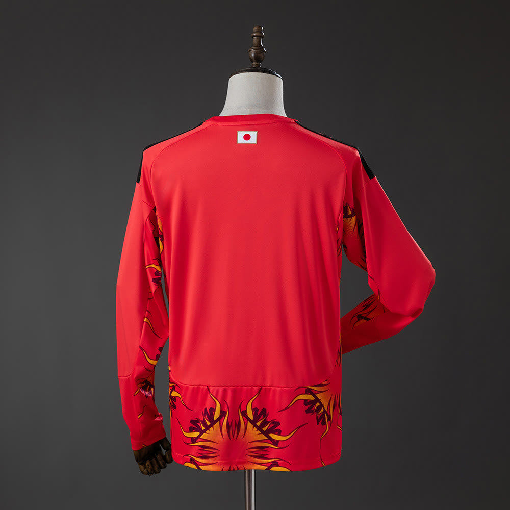 Camiseta Japón 2026 Portero Rojo Manga Larga - Vista posterior