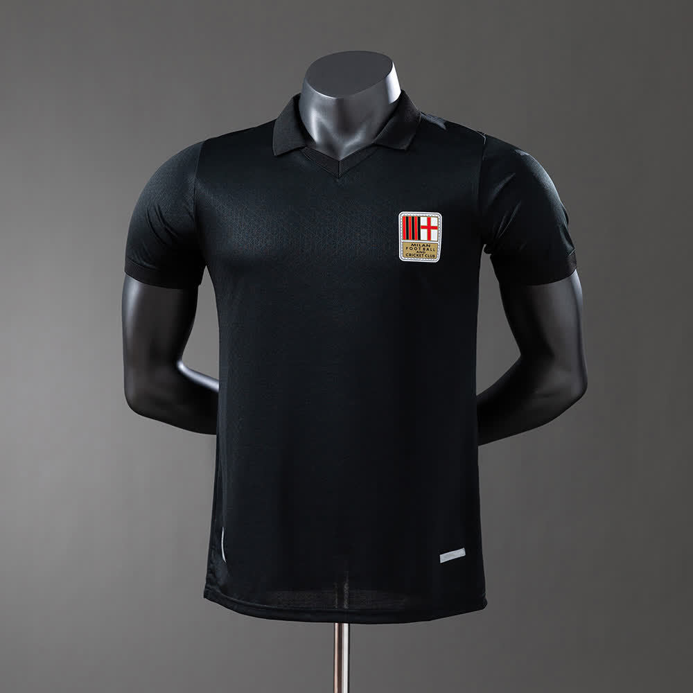 Camiseta AC Milan 125º Aniversario Negra, Versión Jugador - Vista frontal