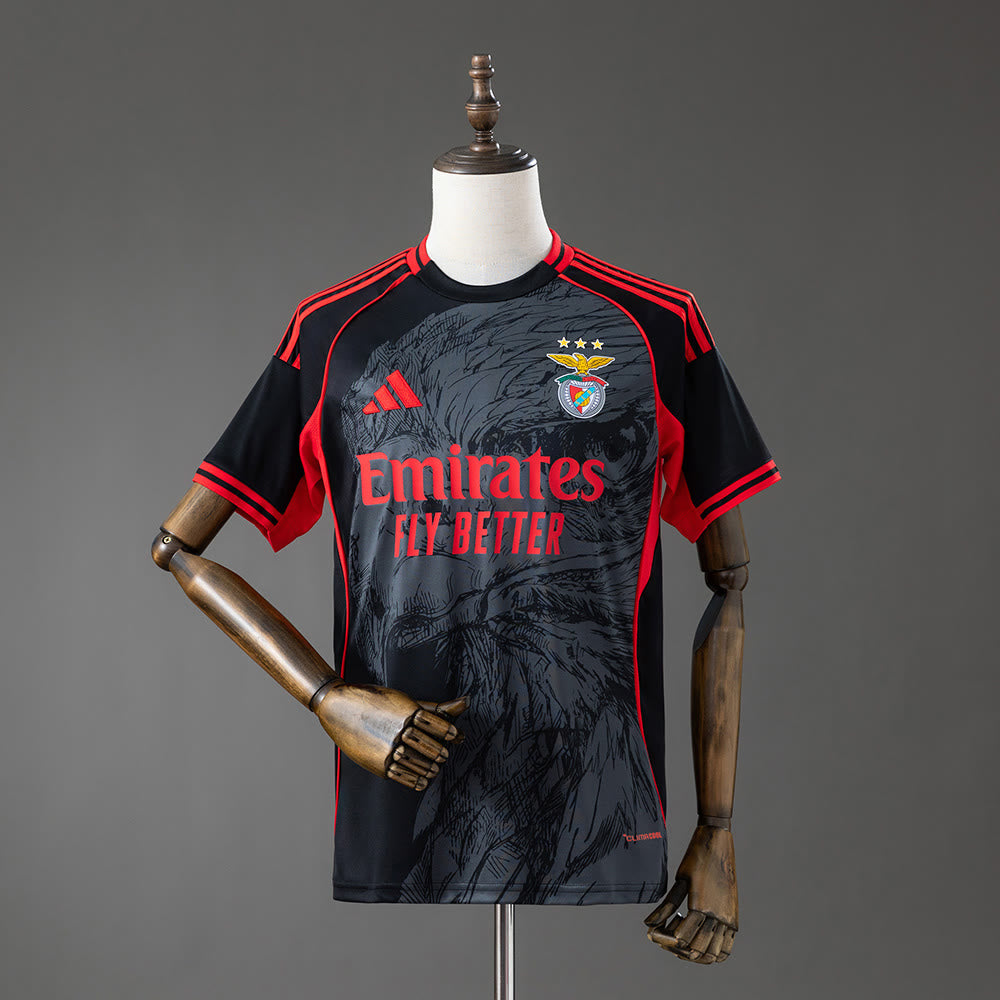 Camiseta SL Benfica 26/27 Especial Eagle Negro Rojo - Vista frontal