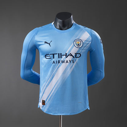 Camiseta Manchester City 25/26 Local Manga Larga, Versión Jugador - Vista frontal