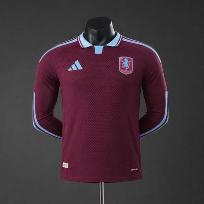 Camiseta Aston Villa 26/27 Local Manga Larga, Versión Jugador - Vista frontal