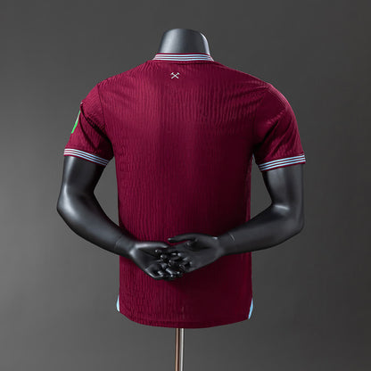 Camiseta West Ham United 25/26 Local, Versión Jugador - Vista posterior