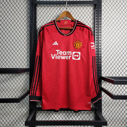 Camiseta Manchester United 23/24 Local Retro Manga Larga - Vista frontal