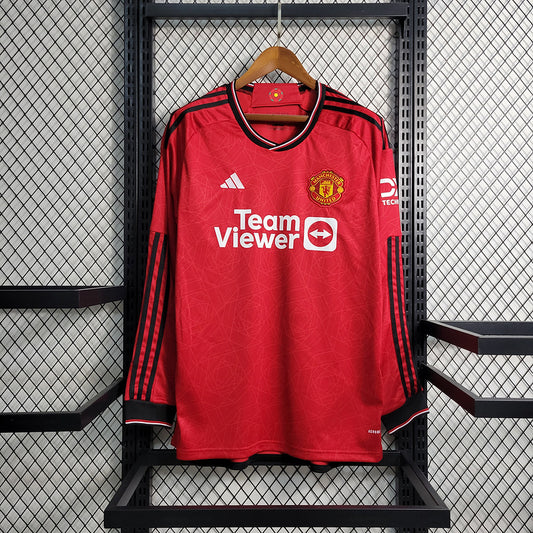 Camiseta Manchester United 23/24 Local Retro Manga Larga - Vista frontal