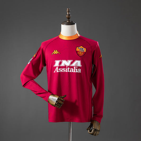 Camiseta AS Roma 00/01 Local Manga Larga Retro - Vista frontal