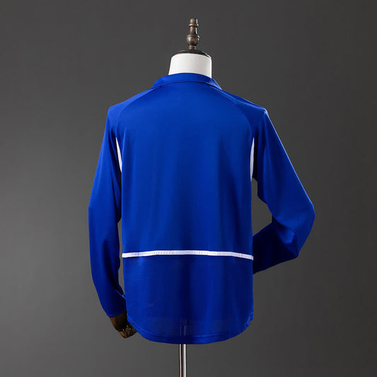 Camiseta Brasil 2002 Visitante Manga Larga Retro - Vista posterior