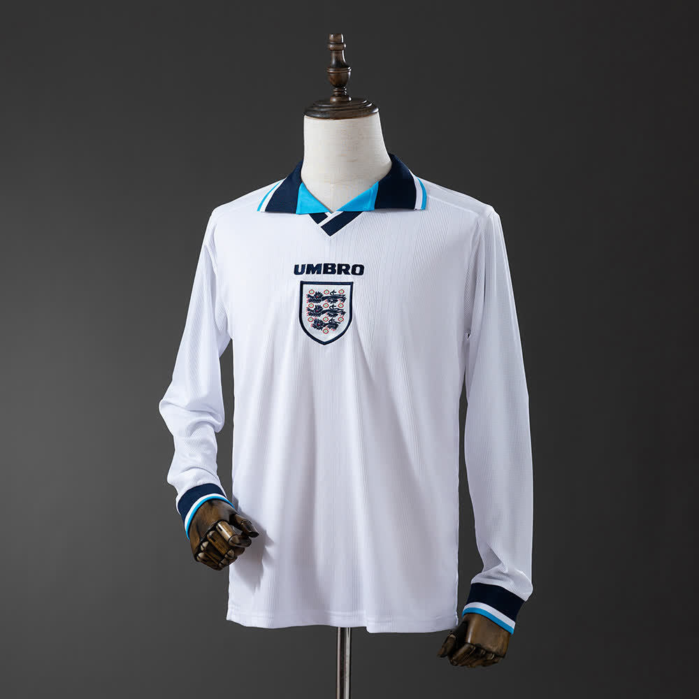 Camiseta Inglaterra 1996 Local Manga Larga Retro - Vista frontal