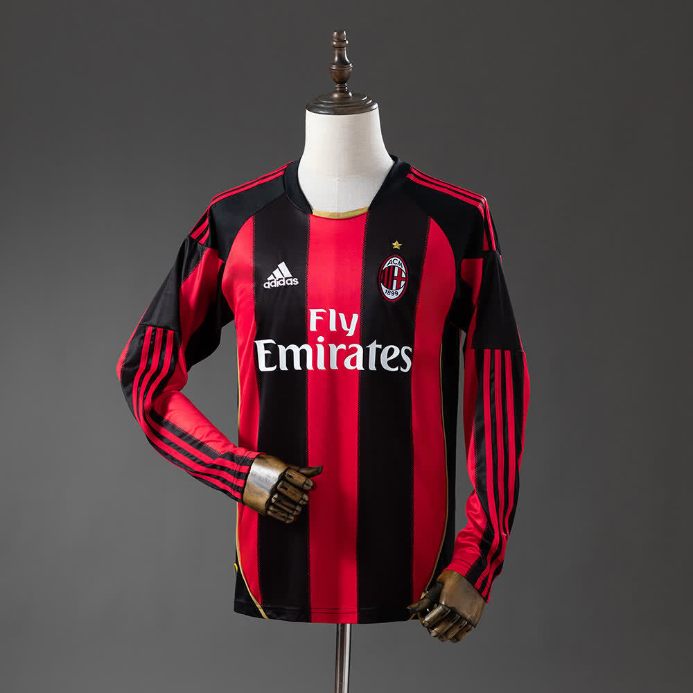 Camiseta AC Milan 10/11 Local Manga Larga Retro - Vista frontal