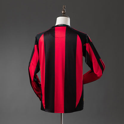 Camiseta AC Milan 10/11 Local Manga Larga Retro - Vista posterior
