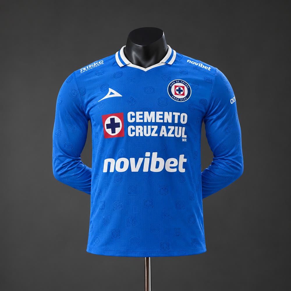 Camiseta Cruz Azul 26/27 Local Manga Larga, Versión Jugador - Vista frontal