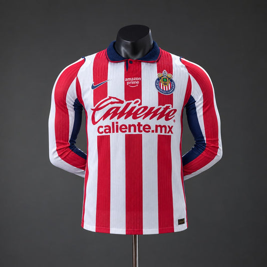 Camiseta Chivas Guadalajara 26/27 Local Manga Larga, Versión Jugador - Vista frontal