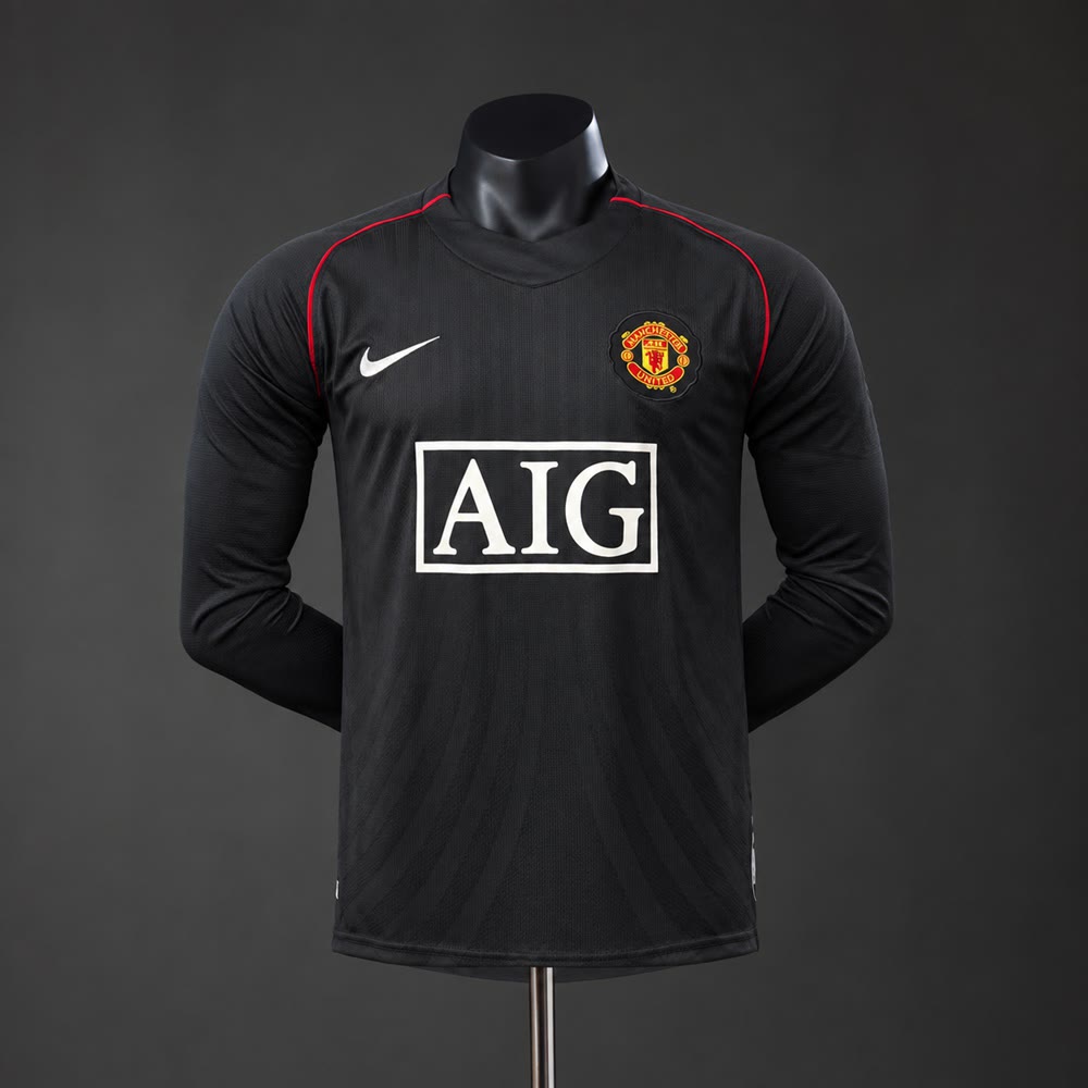 Camiseta Manchester United 07/08 Visitante Manga Larga Retro - Vista frontal
