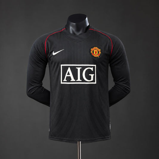 Camiseta Manchester United 07/08 Visitante Manga Larga Retro - Vista frontal