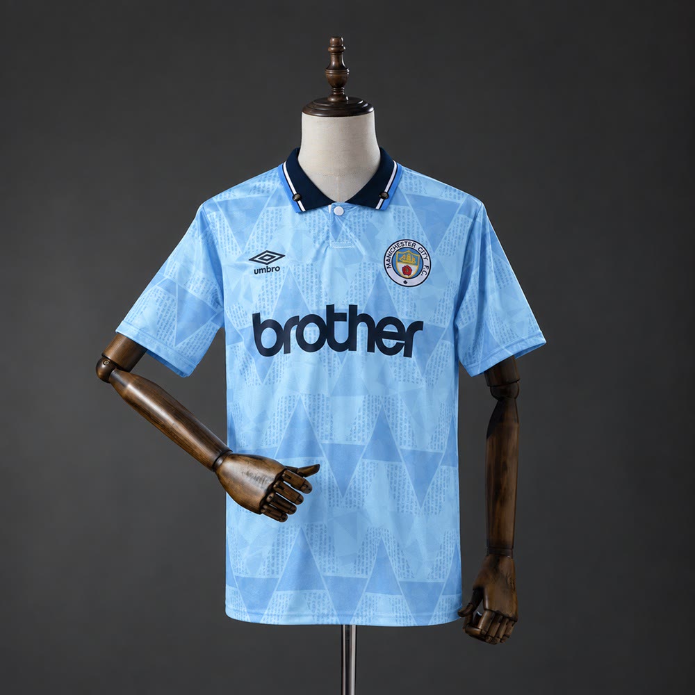 Camiseta Manchester City 89/91 Local Retro - Vista frontal