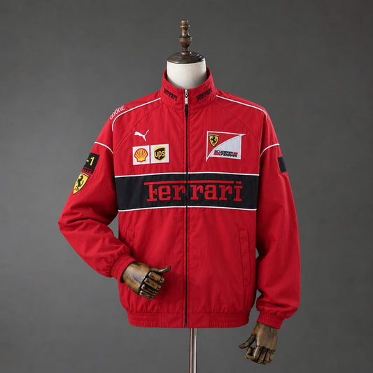 Chaqueta Scuderia Ferrari Retro Roja - Vista frontal