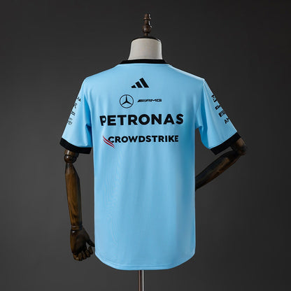 Camiseta Mercedes-AMG Petronas 2026 F1 Celeste - Vista posterior