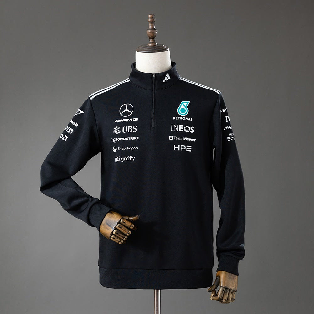Chaqueta Mercedes-AMG Petronas 2026 F1 Negra - Vista frontal