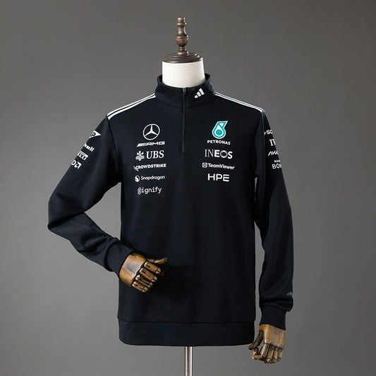 Chaqueta Mercedes-AMG Petronas 2026 F1 Negra - Vista frontal