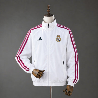 Chaqueta Real Madrid 26/27 Blanca y Rosa - Vista frontal
