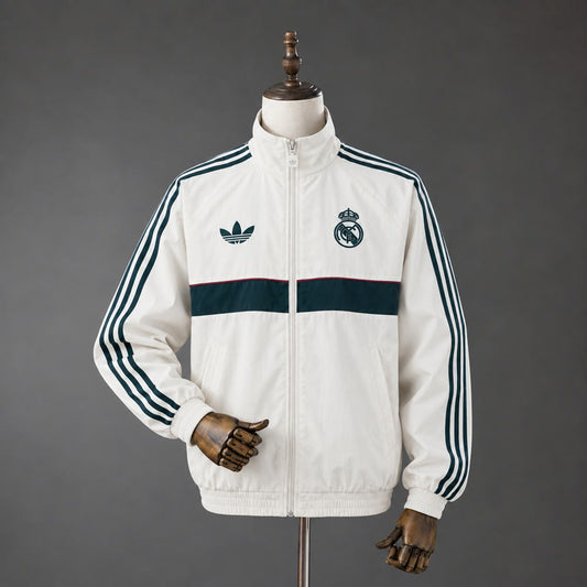 Chaqueta Real Madrid 26/27 Blanca y Verde - Vista frontal