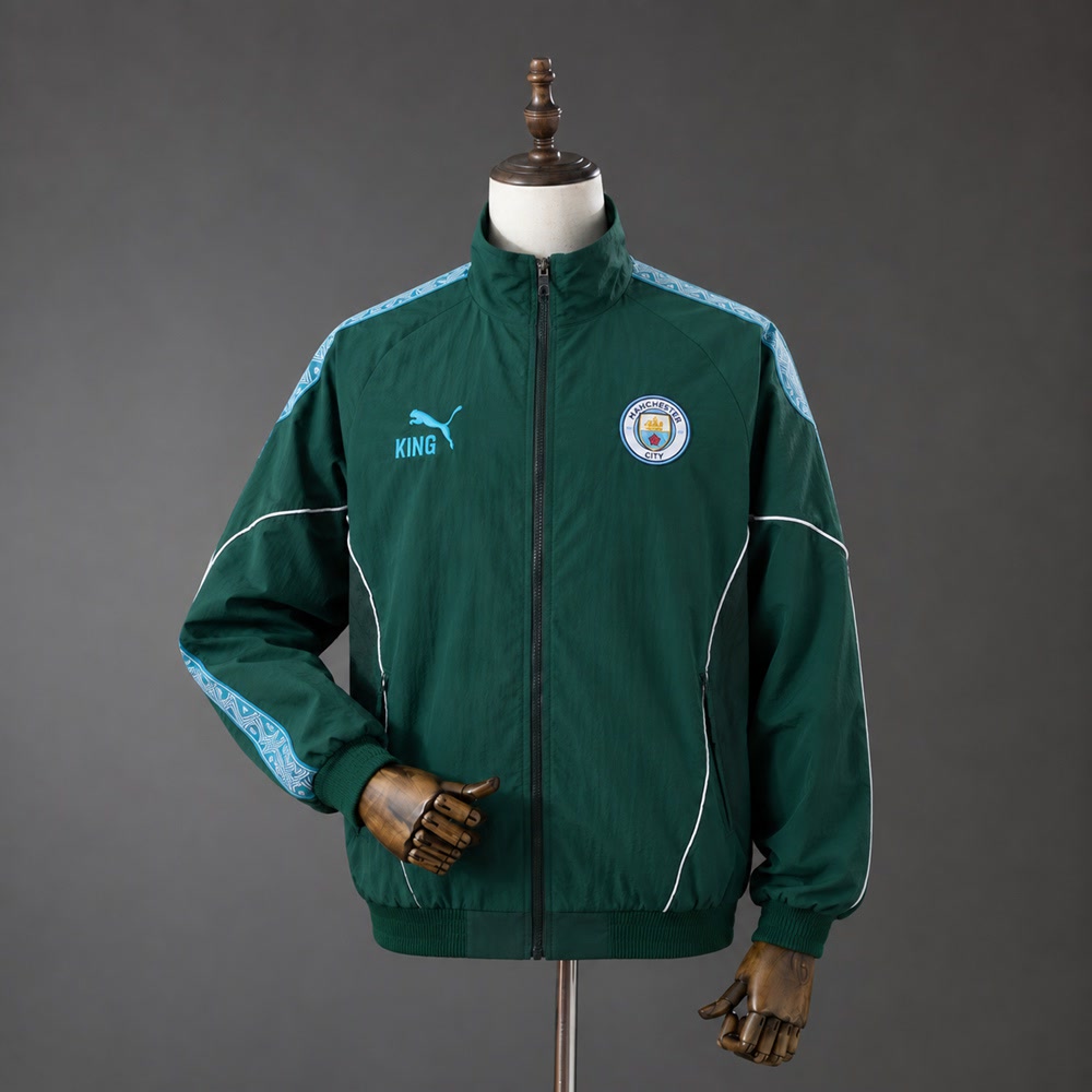 Chaqueta Manchester City 25/26 Verde Oscuro - Vista frontal