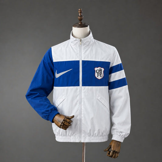 Chaqueta Chelsea 26/27 Blanca y Azul - Vista frontal