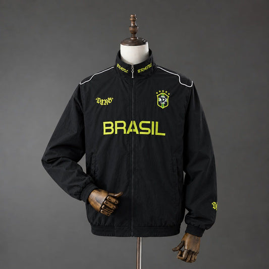 Chaqueta Brasil 2026 Negra - Vista frontal