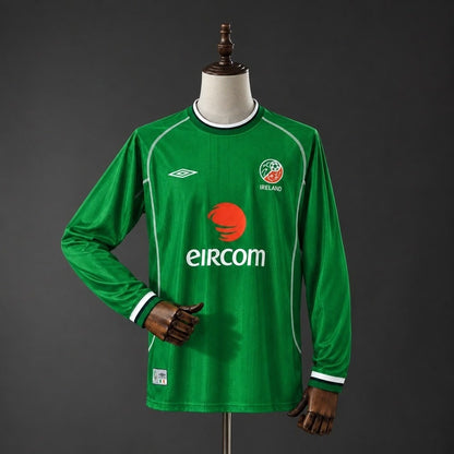 Camiseta Irlanda 2002 Local Manga Larga Retro - Vista frontal