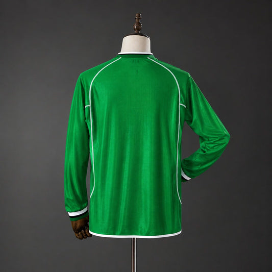 Camiseta Irlanda 2002 Local Manga Larga Retro - Vista posterior