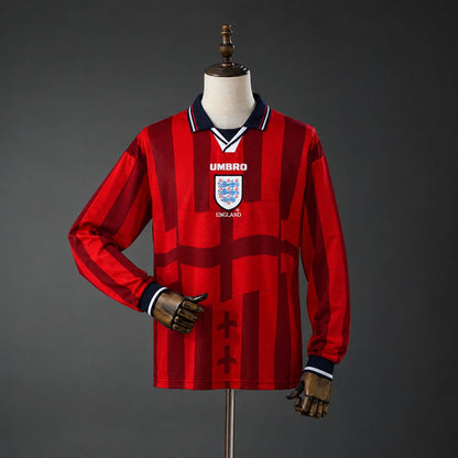 Camiseta Inglaterra 1998 Visitante Manga Larga Retro - Vista frontal