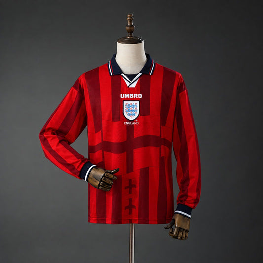 Camiseta Inglaterra 1998 Visitante Manga Larga Retro - Vista frontal