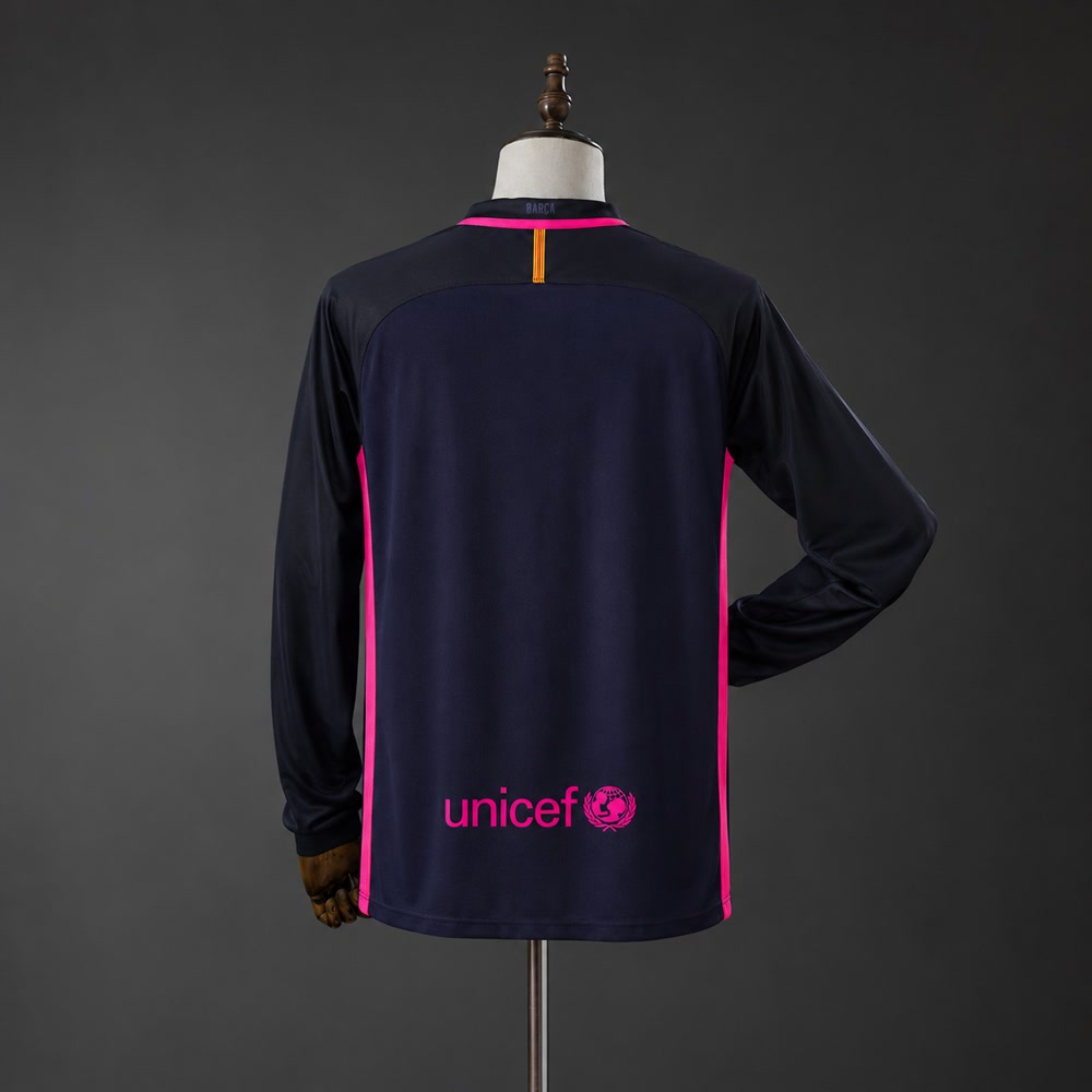 Camiseta FC Barcelona 16/17 Visitante Manga Larga Retro - Vista posterior
