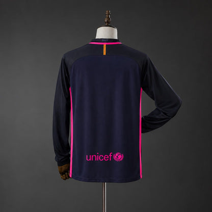 Camiseta FC Barcelona 16/17 Visitante Manga Larga Retro - Vista posterior